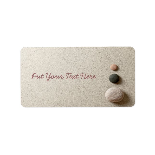 Colorful Zen Stones On Sand Background Label (Front)