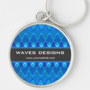 Colorful Zig Zag Waves Modern Abstract Pattern Keychain