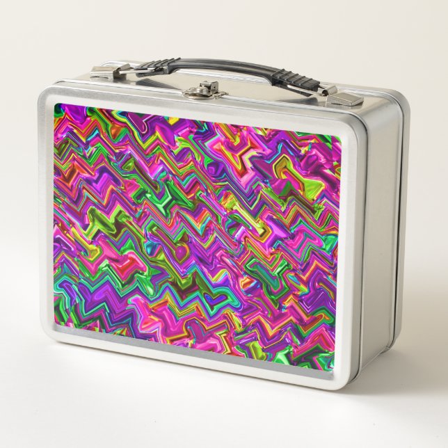 Colorful Zigzag #2 -  Metal Lunch Box (Front)