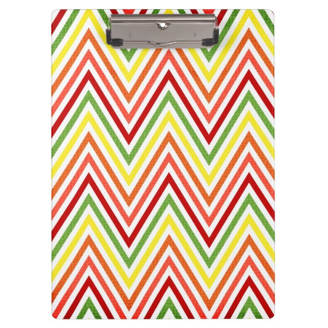 Colorful Zigzag Chevron Pattern Clipboard (Front)