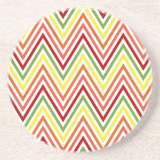 Colorful Zigzag Chevron Pattern Coaster (Front)