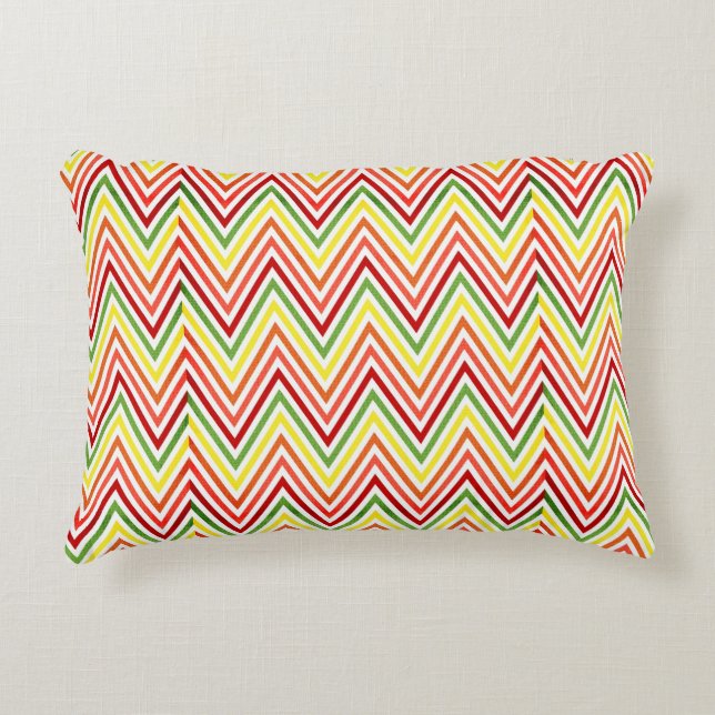 Colorful Zigzag Chevron Pattern Decorative Pillow (Front)