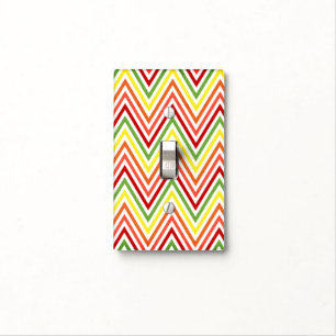 Colorful Zigzag Chevron Pattern Light Switch Cover