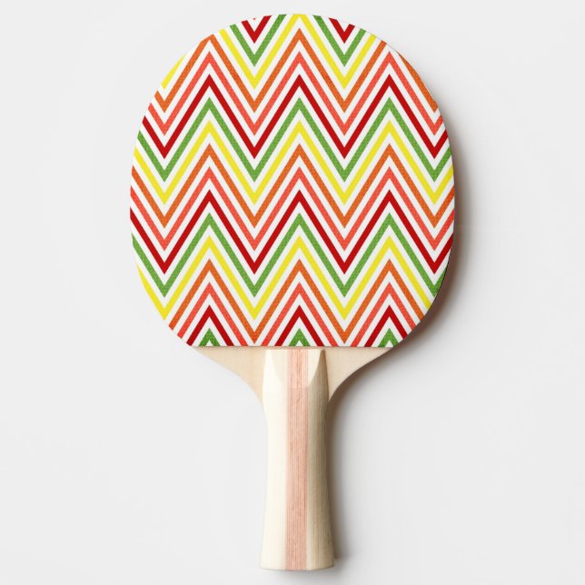 Colorful Zigzag Chevron Pattern Ping Pong Paddle (Front)