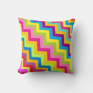 Colorful zigzag chevron patterned pillow