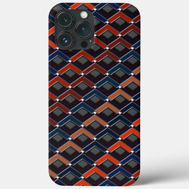 Colorful zigzag Karo-steps Case-Mate iPhone Case (Back)