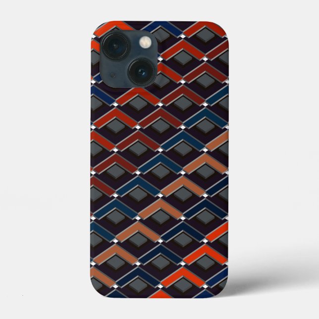 Colorful zigzag Karo-steps Case-Mate iPhone Case (Back)