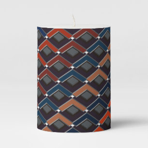Colorful zigzag Karo-steps Flameless Candle