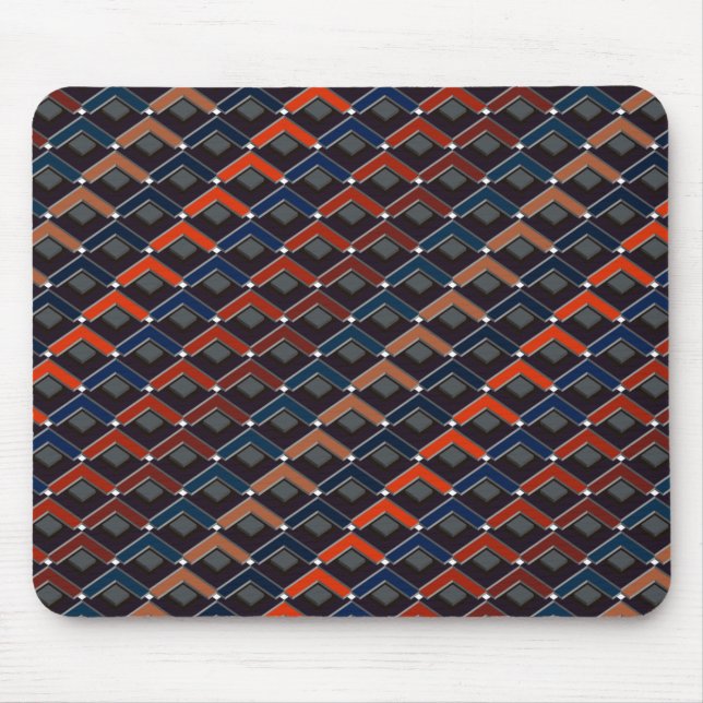 Colorful zigzag Karo-steps Mouse Pad (Front)