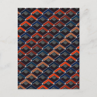 Colorful zigzag Karo-steps Postcard