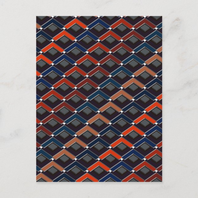 Colorful zigzag Karo-steps Postcard (Front)