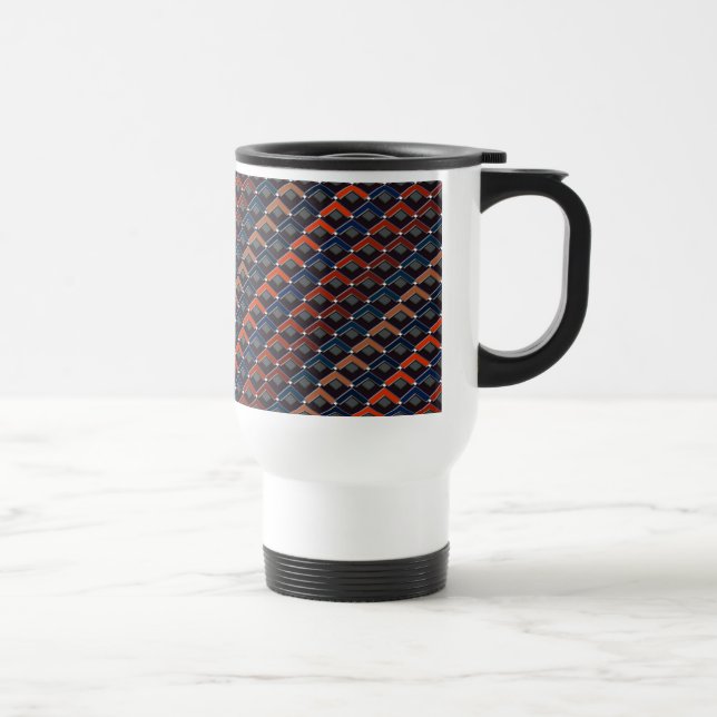 Colorful zigzag Karo-steps Travel Mug (Right)