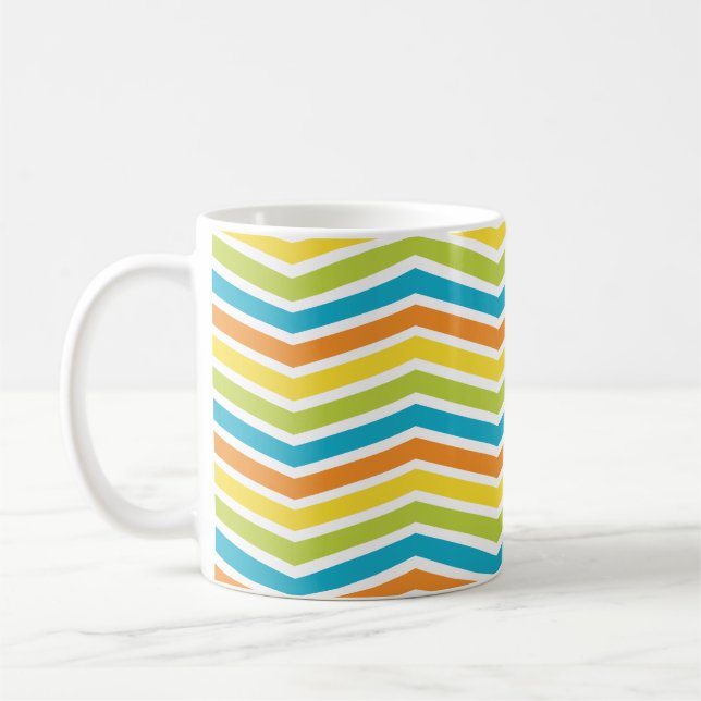 Colorful ZigZag Lines Coffee Mug (Left)