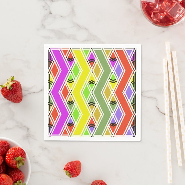 Colorful Zigzag Lines Paper Napkins (Creator Uploaded)
