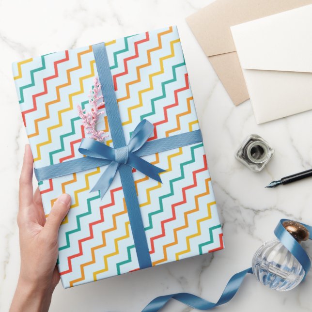 Colorful zigzag lines wrapping paper (Gifting)
