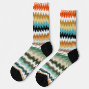 COLORFUL Zigzag Multicolor Pattern   Socks