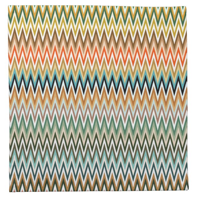 Colorful Zigzag Multicolored Pattern Cloth Napkin (Front)