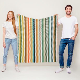 Colorful Zigzag Multicolored Pattern Fleece Blanket