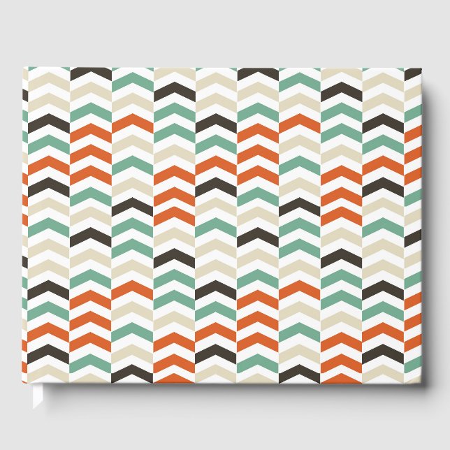 colorful zigzag pattern background guest book (Front)