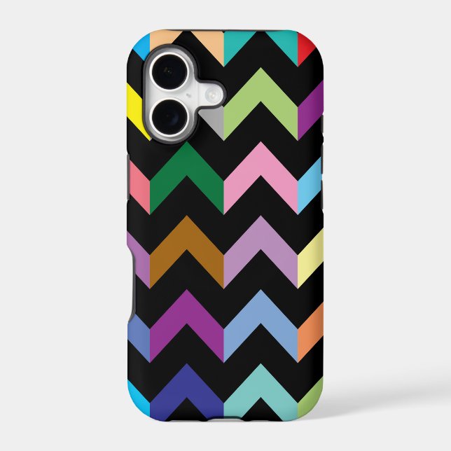 Colorful zigzag pattern iphone case (Back)
