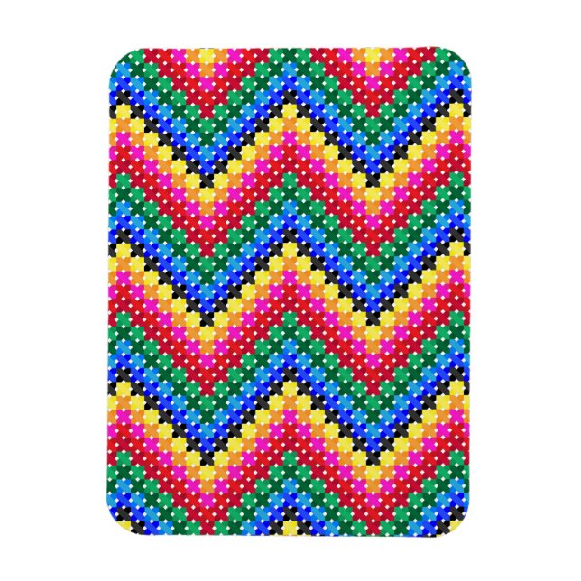 Colorful zigzag pattern magnet (Vertical)
