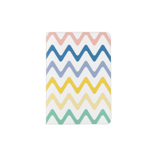 Colorful Zigzag pattern, Pink, Blue, Yellow and Gr Passport Holder