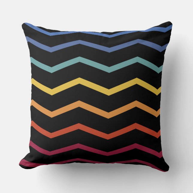 Colorful Zigzag Pattern Throw Pillow (Front)