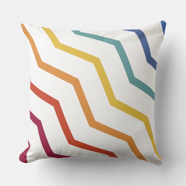 Colorful Zigzag Pattern Throw Pillow (Front)