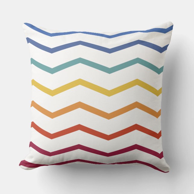 Colorful Zigzag Pattern Throw Pillow (Front)