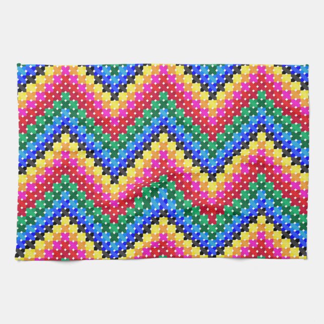 Colorful zigzag pattern towel (Horizontal)