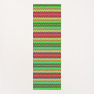 Colorful zigzag pattern with red, green, and yello yoga mat