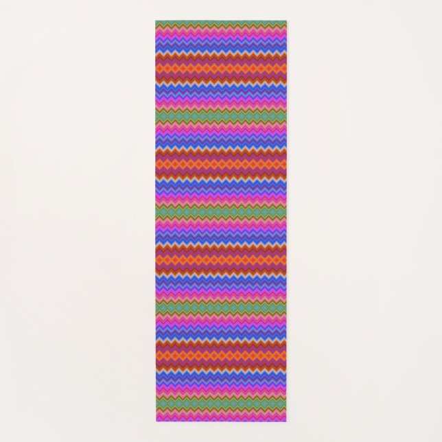 Colorful zigzag pattern yoga mat  (Front)