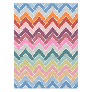 Colorful Zigzag Retro Chevron Tablecloth