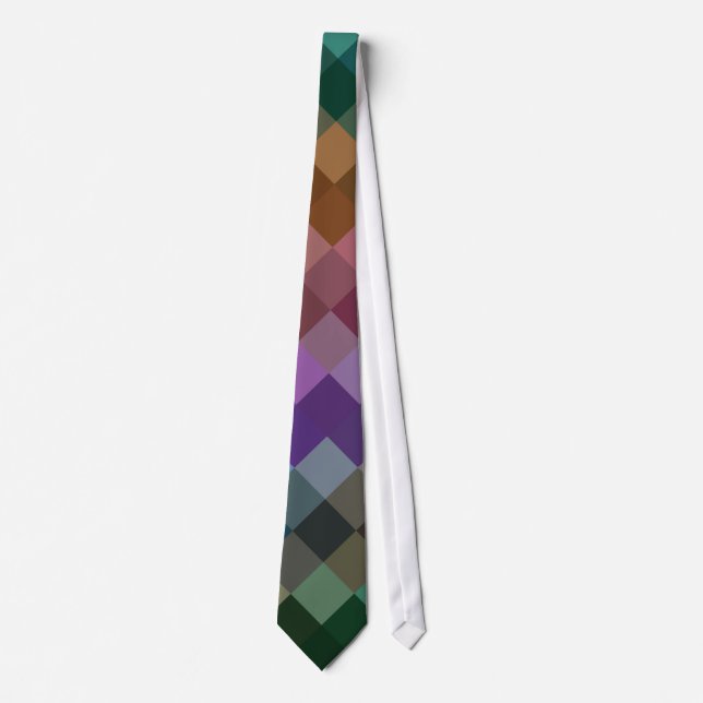Colorful Zigzag Seamless Pattern Neck Tie (Front)