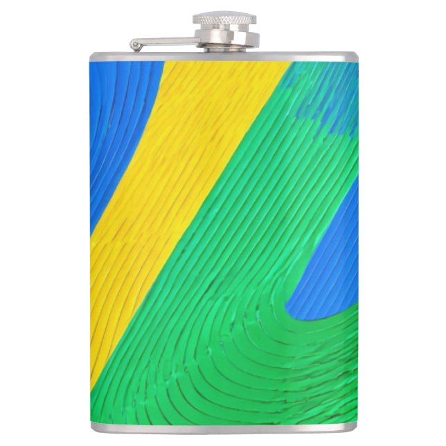 Colorful Zigzag Shapes Flask (Front)