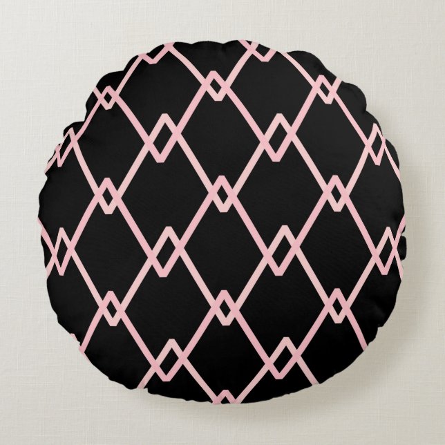 Colorful zigzag striped pattern background. Illust Round Pillow (Front)