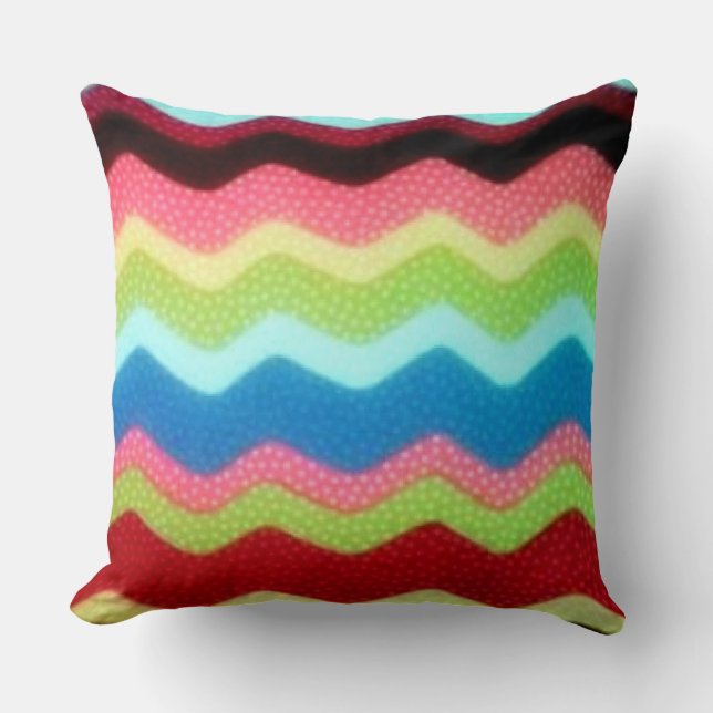 Colorful Zigzags Throw Pillow (Front)