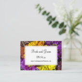 Colorful Zinnia Flowers Wedding Website Cards (Standing Front)