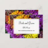 Colorful Zinnia Flowers Wedding Website Cards (Front/Back)