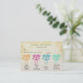 Colorful Zinnia Mason Jar Wild Flower Wedding Calling Card (Standing Front)