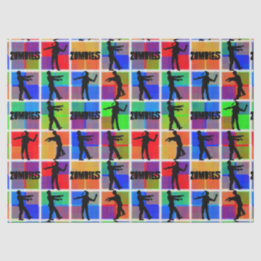 Colorful Zombies Pattern Tissue Paper