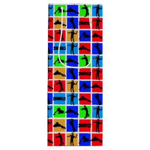 Colorful Zombies Pattern Wine Gift Bag