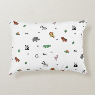 Colorful Zoo Animal Fun Accent Pillow