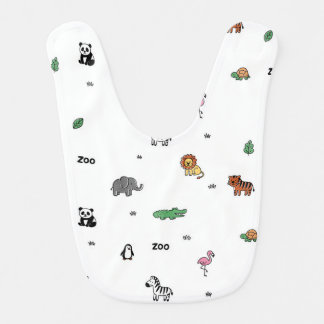 Colorful Zoo Animal Fun Baby Bib