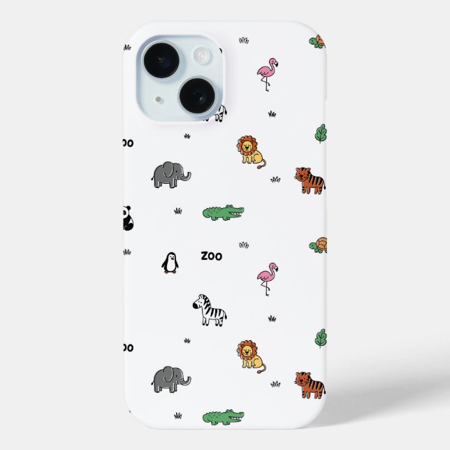 Colorful Zoo Animal Fun Case-Mate iPhone Case (Back)