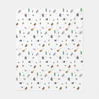 Colorful Zoo Animal Fun Fleece Blanket