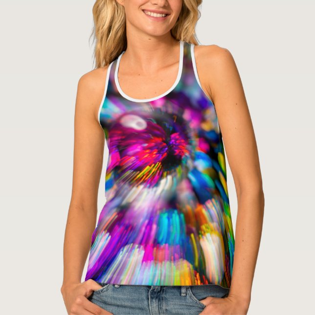 Colorful Zoom Burst Tank Top (Front)