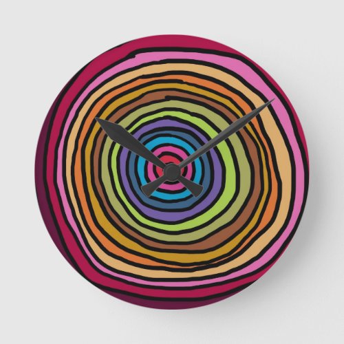 ColorfulCirclesjpg Round Clock