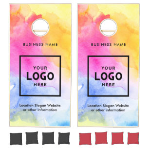 Colorfull Abstract Business Logo Branded  Cornhole Set