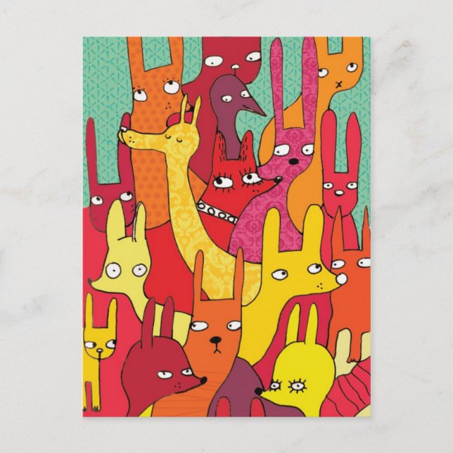 Colorfull animals postcard (Front)